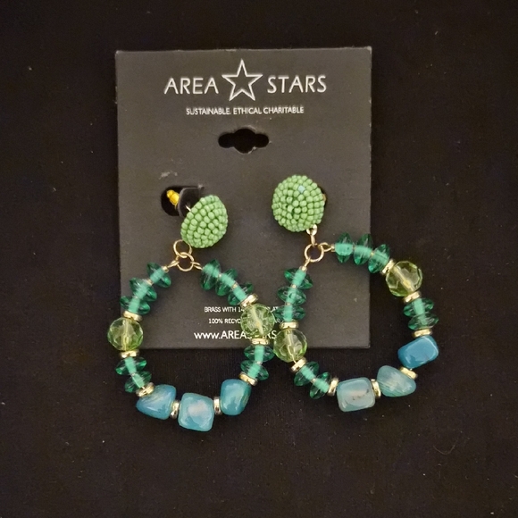 Jewelry - Green and Blue Beaded Earrings
